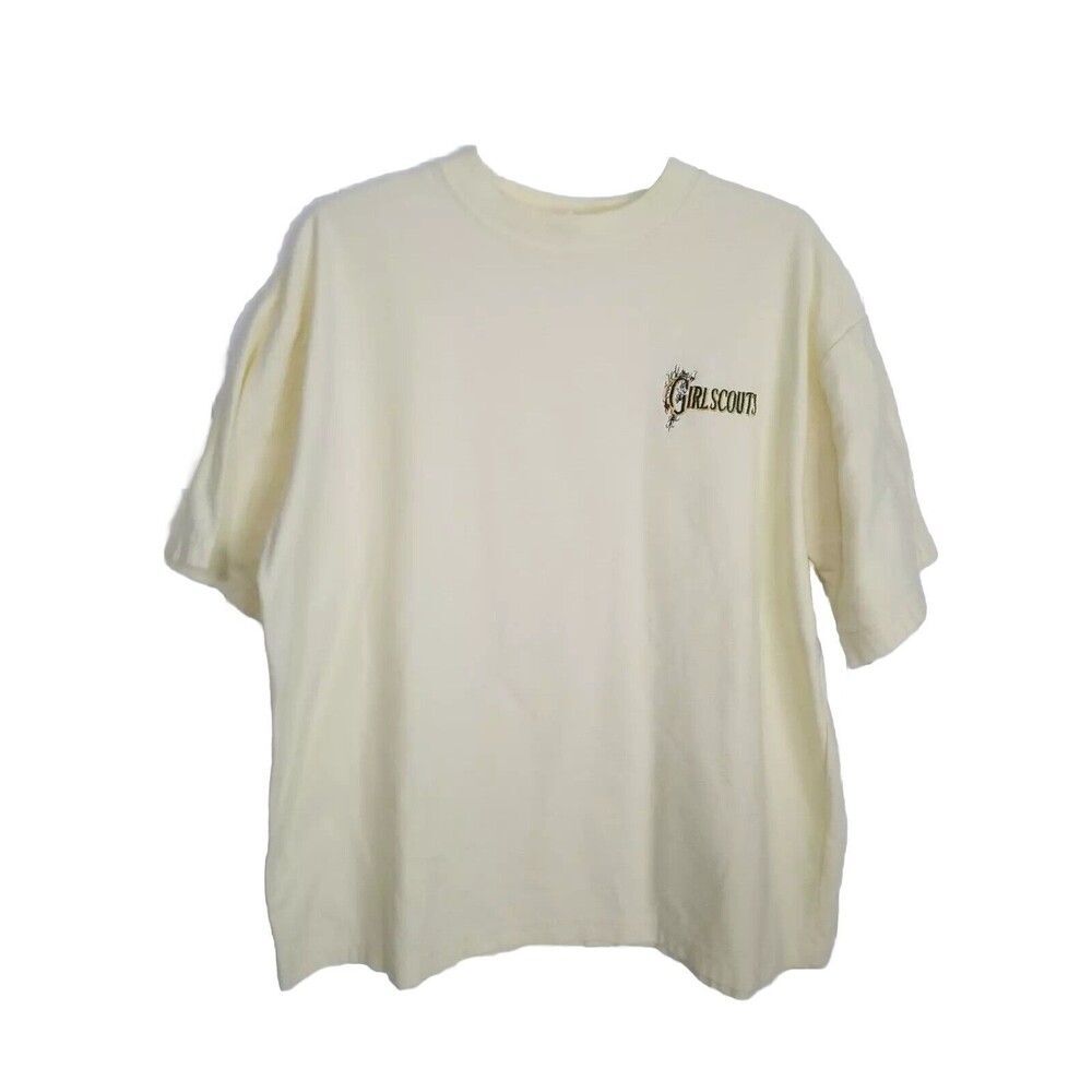 Girl Scouts of USA Tshirt Women Plus Size 2X Yellow Embroidered Short Sleeve